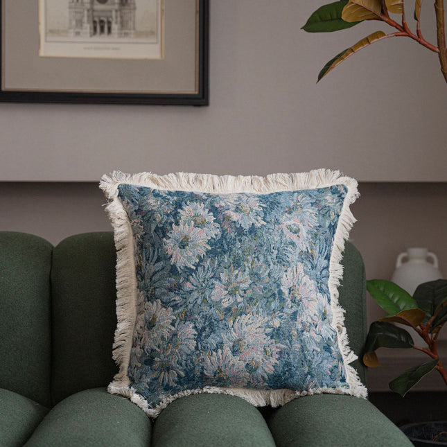 Housse de coussin multicolore en jacquard américain