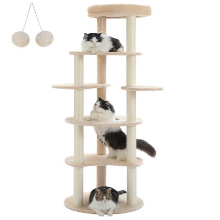 Arbre à chat moderne à 6 niveaux