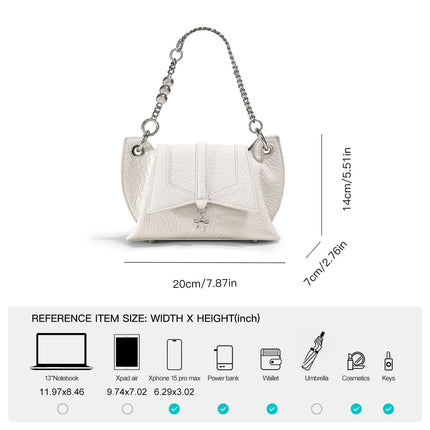 Sac à bandoulière à motif papillon blanc texturé haut de gamme