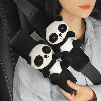 Panda Seatbelt Cushion: Plush Auto Shoulder Strap Protector for Kids - Wnkrs