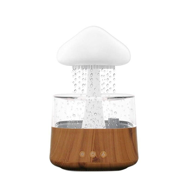 Humidificador de aire con forma de nube de lluvia y hongos de colores y luz nocturna con aromaterapia