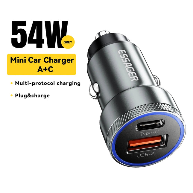 Chargeur de voiture USB 54 W avec charge rapide 5 A