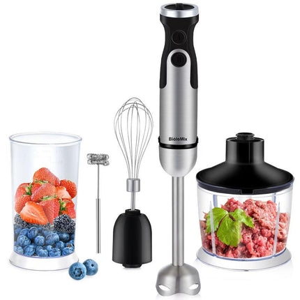 1200W 5-in-1 Immersion Hand Stick Blender with Whisk, Chopper, and Smoothie Cup