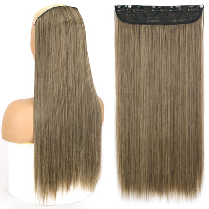 Extensiones de cabello sintético largo y liso con clip