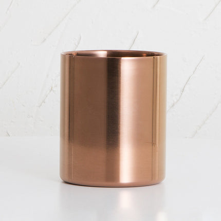 Stainless Steel Cylinder Pen Holder for Desk and Makeup Brushes