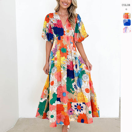 Robe d'été à imprimé nouveau tempérament pour femme