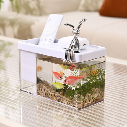 Mini aquarium de bureau avec porte-stylo