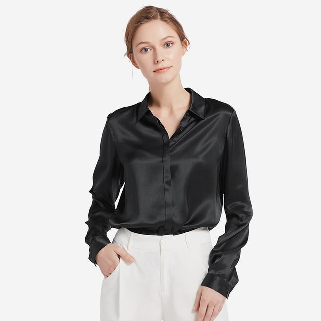 Women's Basic Silk Blouse - Wnkrs