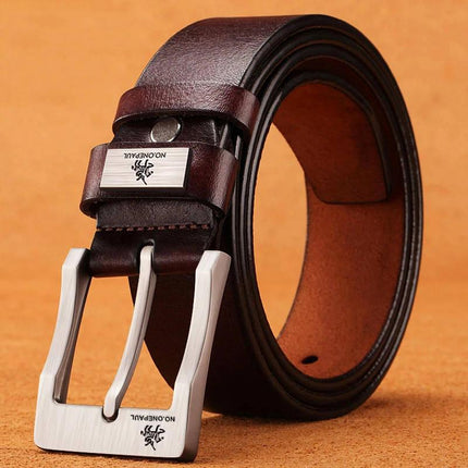 Ceinture décontractée en cuir véritable de haute qualité pour hommes