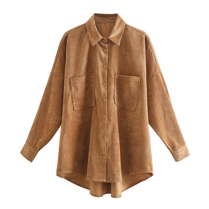 Women's Oversized Shirt with Pockets - Wnkrs