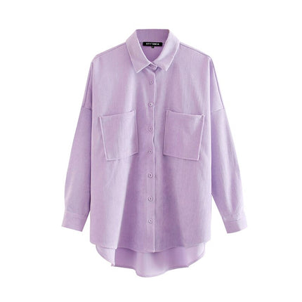 Women's Oversized Shirt with Pockets - Wnkrs