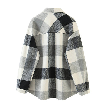 Women's Oversized Plaid Jacket - Wnkrs