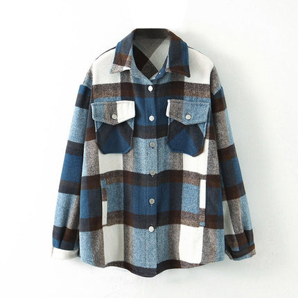 Women's Oversized Plaid Jacket - Wnkrs