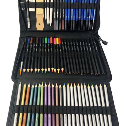 Sketch Drawing Color Pencil Set Charcoal Art Brush Set 72 Piece Painting Set - Wnkrs