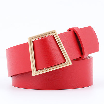 Fashion Women's Geometric Buckle Leather Belt - Wnkrs