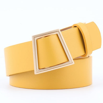 Fashion Women's Geometric Buckle Leather Belt - Wnkrs