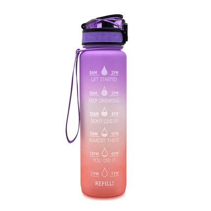 Plastic bottle frosted gradient bouncing cup water bottle sports bottle space cup travel cup - Wnkrs