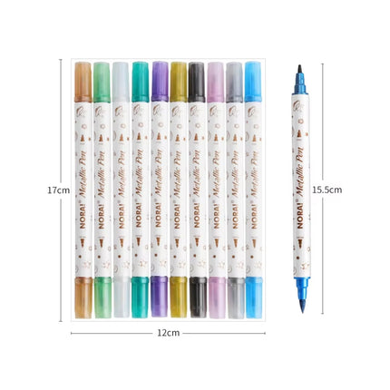 10-Piece Metal Colorful Double Head Nail Tattoo Pen Set