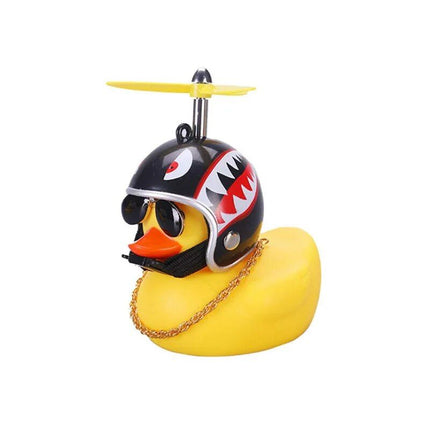 Cheerful Yellow Duck Car & Bike Ornament with Helmet and Accessories - Wnkrs