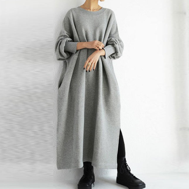 Robe pull américaine en coton à col ras du cou pour les déplacements quotidiens