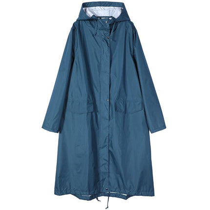 Stylish Long Hooded Waterproof Rain Jacket for All Seasons