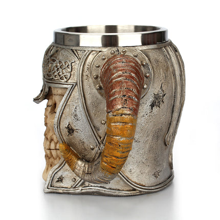 Stainless Steel Horns Helmet Skull Coffee Mug - Wnkrs