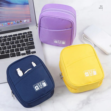 Bolsa organizadora de cables de datos portátil e impermeable para accesorios de viaje