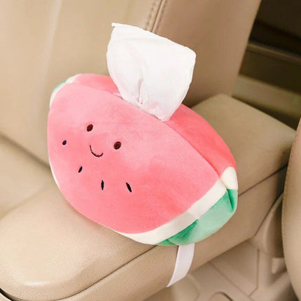 Plush Cartoon Tissue Holder for Car - Armrest & Seat Back Hanging Storage Napkin Box - Wnkrs