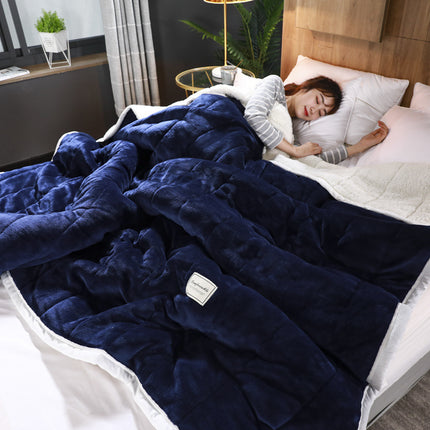 Fleece Blankets And Throws Thick Warm Winter Blankets Home Super Soft Duvet Luxury Solid Blankets On Twin Bedding - Wnkrs