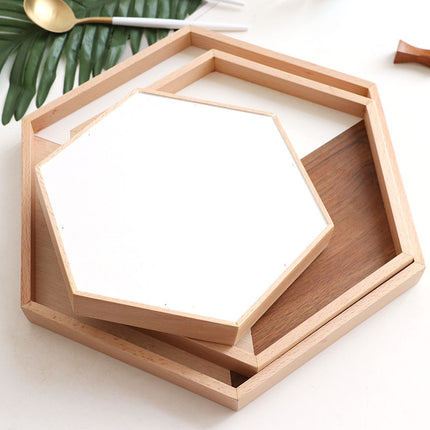 wooden tray wooden plate hexagon - Wnkrs