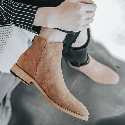 Bottines décontractées en cuir véritable tendance pour hommes