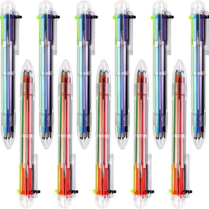 Multicolor 6-in-1 Retractable Ballpoint Pens 0.5mm, 50 Pack - Wnkrs