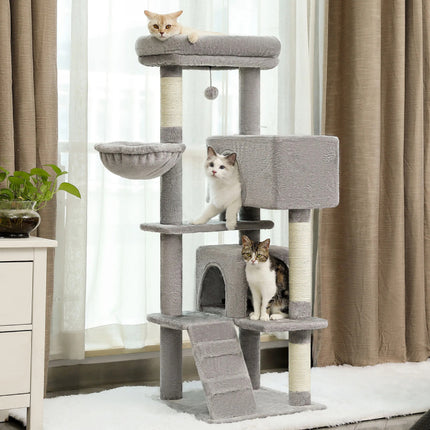 Arbre à chat pour grands chats avec perchoir spacieux et hamac