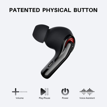 Auriculares inalámbricos verdaderos FlyBuds C1 con Bluetooth 5.2, 4 micrófonos, 50 horas de reproducción, llamadas nítidas