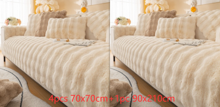 Winter Thickened Rabbit Plush Modern Sofa Cushion - Wnkrs