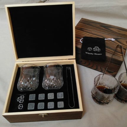 Whisky ice wine stone wooden box set - Wnkrs