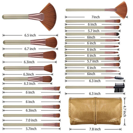 22-Piece Premium Makeup Brush Set with Cosmetic Bag - Wnkrs