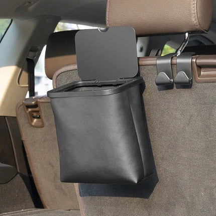 Leather Car Trash Can: Waterproof, Foldable & Multipurpose Organizer - Wnkrs