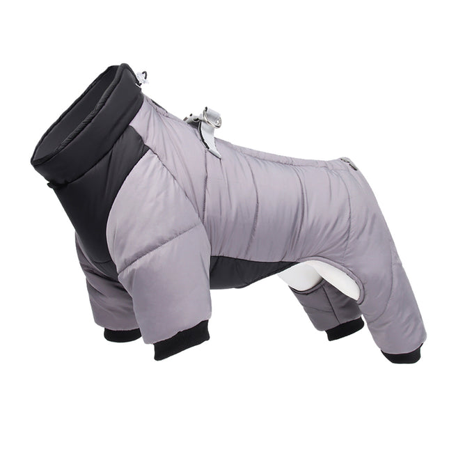 Manteau d'hiver imperméable pour chien avec anneau en D