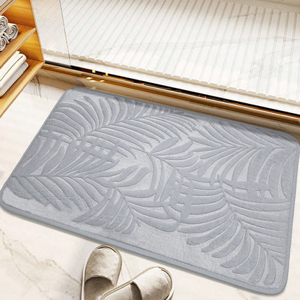 Tapis de bain en mousse à mémoire de forme à motif de feuilles