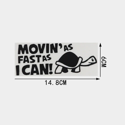 Reflective "Moving As Fast As I Can" Animal Car Decal - Wnkrs