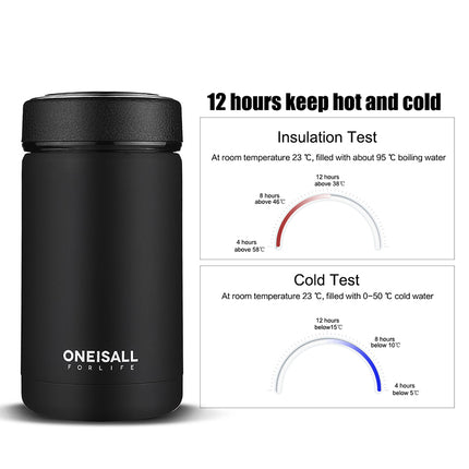 ONE IS ALL Men Gift Bottles 400ml Insulated Cup 304 Stainless Steel Mug Water Bottle Vacuum Flask Coffee Wine Mug - Wnkrs