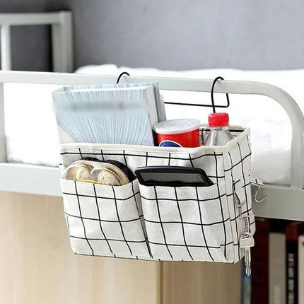 Multi-Purpose Bedside Storage Organizer: Canvas Hanging Pocket for Bedroom Essentials - Wnkrs