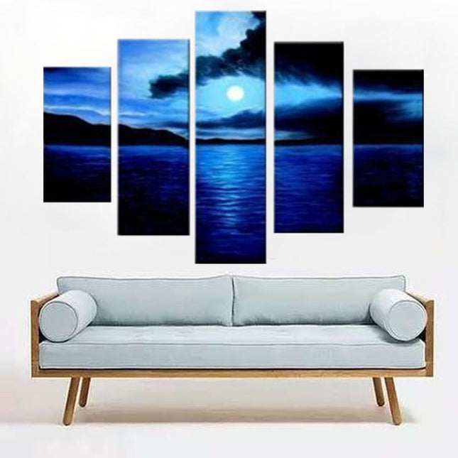 DIY 5D Moon Night Landscape Diamond Embroidery Painting Full Drill Round Diamond Picture Cross  Kit Home Decor Painting - Wnkrs