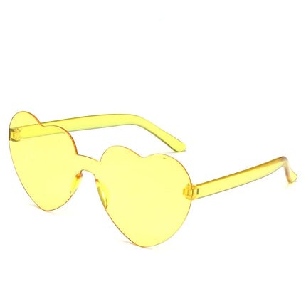 Heart-Shaped Rimless Polarized Sunglasses for Girls