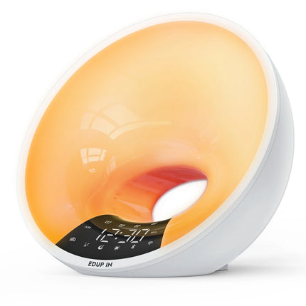 Smart Wake Up Light FM Radio with Bluetooth Speaker & RGB Color Changing Bedside Alarm Clock