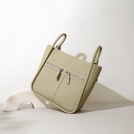 Sac seau en cuir véritable – Sac fourre-tout polyvalent à bandoulière et à main pour femme