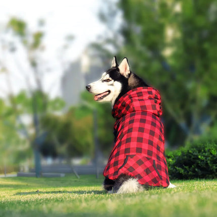 Manteau d'hiver pour grand chien avec capuche amovible