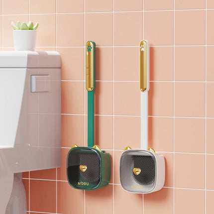 Ensemble de brosses de toilette murales de luxe sur le thème du chat