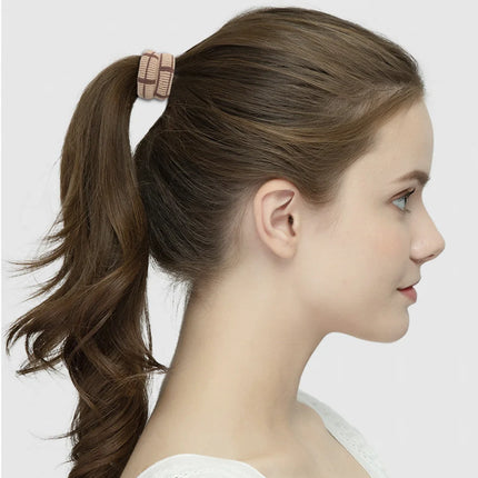 Bandas elásticas para el pelo de punto con entramado: coleteros elegantes para mujeres